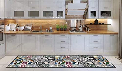 Crido Tapete de Cocina impresión Digital, 100% Recortadora con Goma Antideslizante, Lavable a máquina. Disponible en Varios tamaños y Colores (52x180, diseño alveolar)