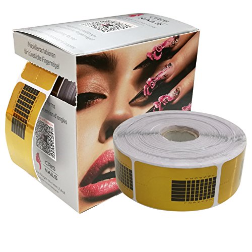 Crisnails® Moldes Guías Pegatinas Formas Para Manicura Uñas Tips Extenciones 500pcs (Normal Dorado)