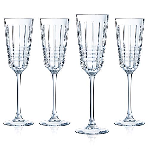 Cristal d'Arques L8235 Rendez-Vous - Juego de 4 copas de vino (cristal, 35 cl, resistente y grueso), Cristal de caltillo., transparente, 17 cl
