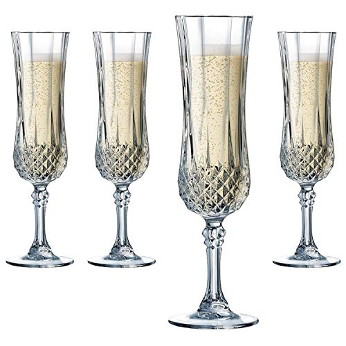 Cristal D'Arques Longchamp - Estuche de 6 copas alargadas, 14 cl