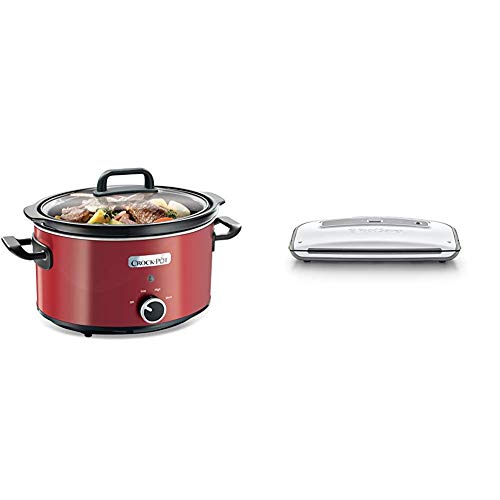 Crock-Pot SCV400RD - Olla de cocción lenta + Foodsaver FFS014X Envasadora al vacío