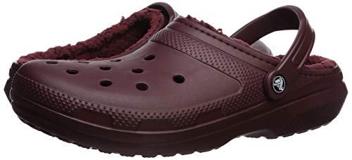 Crocs Classic Lined Clog, Zuecos Unisex Adulto, Rojo (Burgundy/Burgundy 60u), 43/44 EU