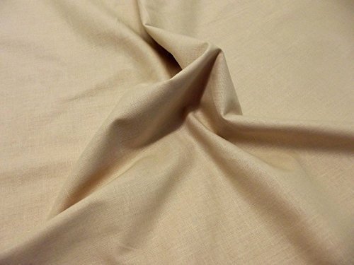 CRS Fur Fabrics Calidad Plain 60 SQ algodón Puro Material de Tela, Color Beige