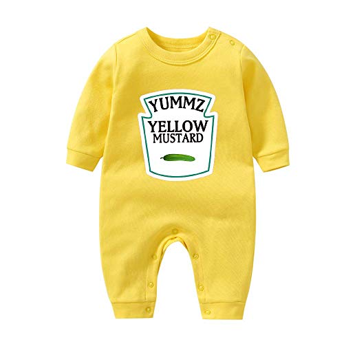 Crystallly Yummz Tomate Mostaza Amarillo Divertido Regalos de nacimiento Inicial Lindo Estilo Simple Cómodo Moda Joven Ropa de Niños