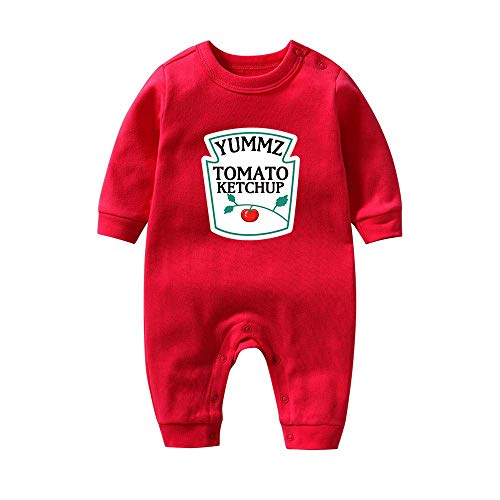 Crystallly Yummz Tomate Mostaza Amarillo Divertido Regalos de nacimiento Inicial Lindo Estilo Simple Cómodo Moda Joven Ropa de Niños