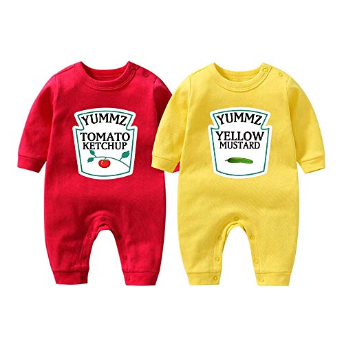 Crystallly Yummz Tomate Mostaza Amarillo Divertido Regalos de nacimiento Inicial Lindo Estilo Simple Cómodo Moda Joven Ropa de Niños