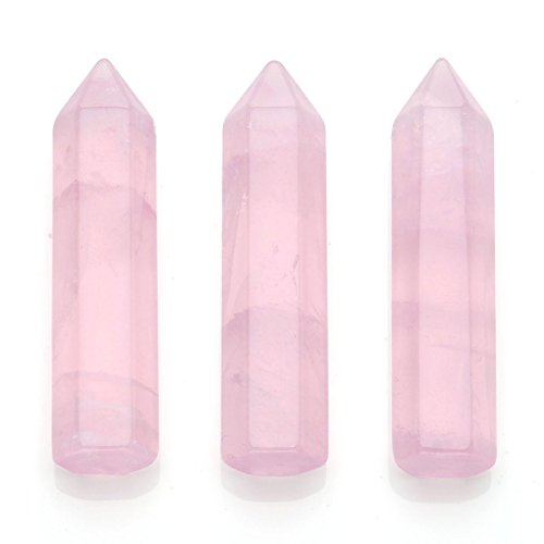 CrystalTears - Juego de 5 Cristales de curación de 45 a 46 mm, Varita Pulida de un Solo Punto, decoración de Piedras pulidas, Amatista, Cuarzo Transparente, Cuarzo Rosa, sodalita, aventurina Verde