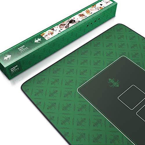 CSL-Computer tapete de Póker 100 x 60 cm - Profesional - Tamaño XXL - Parte Inferior revestida de Goma para un Agarre Estable - Lavable – Diseño de póker - Color Verde