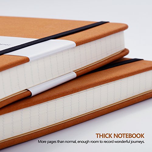 Cuaderno Rayas/Lined Notebook A5 con Bolígrafo Bucle - Lemome Diario Tapa Dura con Bolsillo Para Escribir en Página + Divisores Para Regalos, en Banda, Grande, 180 Páginas, 8,4 x 5,7 inches