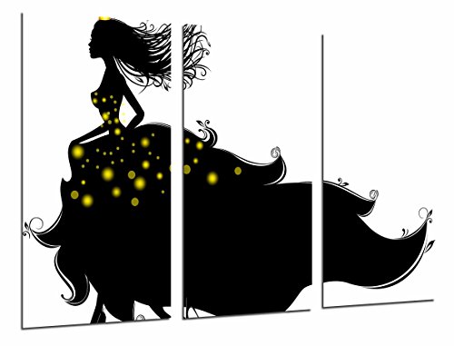 Cuadro Fotográfico Silueta Princesa, Mujer Blanco y Negro, Chica Tamaño total: 97 x 62 cm XXL