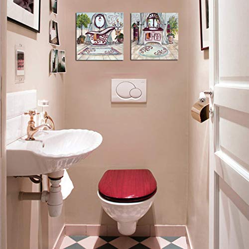 Cuadros decoración baño WC contraste AZUL 24X24X7, con adhesivo industrial para pegar, tratamiento antihumedad.