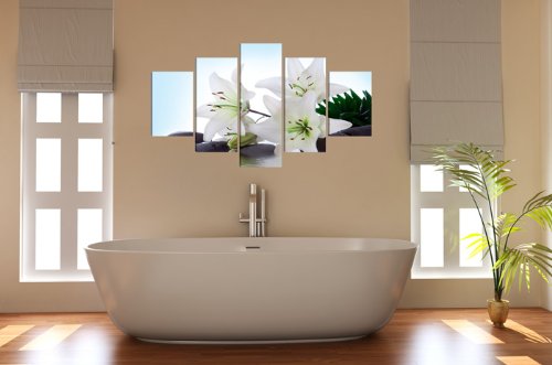 Cuadros en Lienzo Flores 160 x 80 cm Modelo Nr. 5504 XXL Las imágenes Estan Listas, enmarcadas en Marcos de Madera auténtica. El diseño de la impresión artística como un Mural Enmarcado.