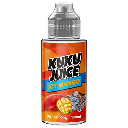 Cuatro Frutas Paquete - 4 x 100ml Maracuyá y Guayaba, Helado Mango, Piña y Lima, Grosella Negra y Limón E líquido 70VG/30PG Vape 0mg sin nicotina (Kuku Juice E-Liquid)