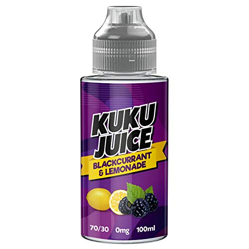 Cuatro Frutas Paquete - 4 x 100ml Maracuyá y Guayaba, Helado Mango, Piña y Lima, Grosella Negra y Limón E líquido 70VG/30PG Vape 0mg sin nicotina (Kuku Juice E-Liquid)