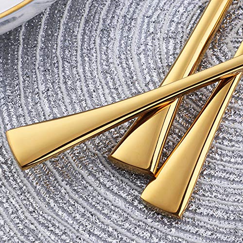 Cubertería Juego de cubiertos Acero inoxidable Buyer Star 4 piezas Inox Vajilla de Alto grado dorada Cuchillo y tenedor Crockery