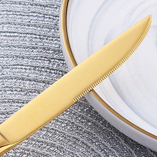 Cubertería Juego de cubiertos Acero inoxidable Buyer Star 4 piezas Inox Vajilla de Alto grado dorada Cuchillo y tenedor Crockery