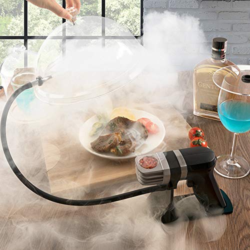 Cubierta de domo infusor fumar de 4 piezas, tapa de campana ahumada, sello de goma acrílica duradera, mezcla de puertos, especias, aroma, sabor, mango superior de fácil agarre, para cocina molecular