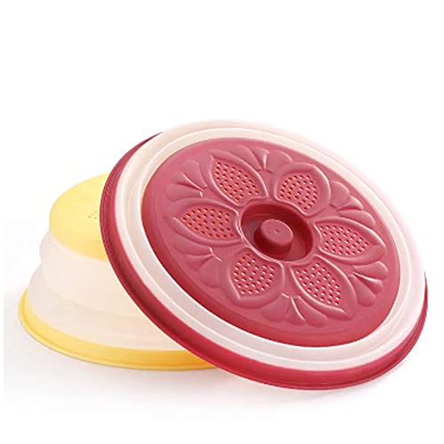 Cubierta Plegable para Microondas,2 Piezas Tapa Plegable para Microondas,Cubiertas de Silicona para Microondas,para Calentamiento por Microondas y a Prueba de Salpicaduras, Conservación de Alimentos
