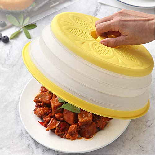 Cubierta Plegable para Microondas,2 Piezas Tapa Plegable para Microondas,Cubiertas de Silicona para Microondas,para Calentamiento por Microondas y a Prueba de Salpicaduras, Conservación de Alimentos