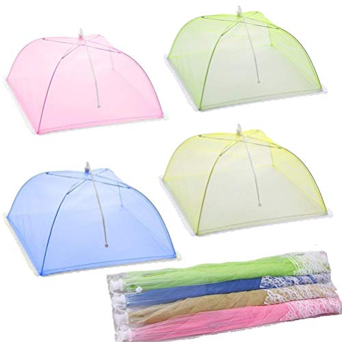 Cubierta Protectora Grande de Alimentos, Tapa Pantalla de Malla Plegable contra Moscas,plegables y reutilizables para exteriores, alimentos