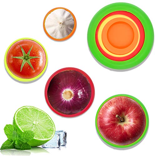 Cubiertas de Silicona FEIGO Tapas elásticas de silicona, paquete de 4 tamaños de cubierta de ahorro de alimentos flexible, reutilizable y duradero