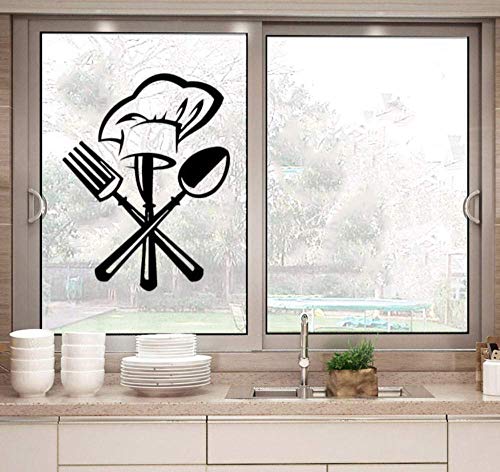 Cubiertos, Cuchillo, Tenedor, Gorro De Cocinero, Cocina, Restaurante, Etiqueta De La Pared, Mural, Apliques, Papel Tapiz, Decoración Del Hogar, Etiqueta 36Cm * 42Cm