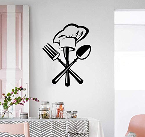 Cubiertos, Cuchillo, Tenedor, Gorro De Cocinero, Cocina, Restaurante, Etiqueta De La Pared, Mural, Apliques, Papel Tapiz, Decoración Del Hogar, Etiqueta 36Cm * 42Cm
