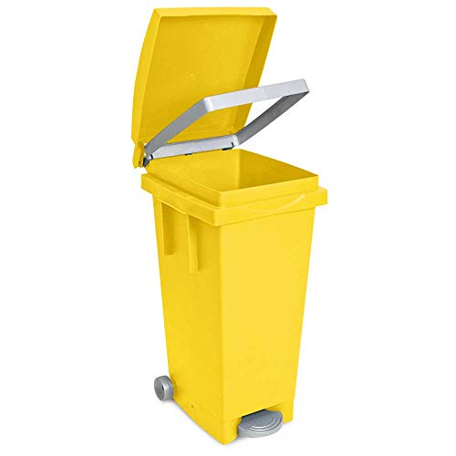 Cubo basura 'Big Tata' con tapa, ruedas y pedal. Dimensiones cm 38 x 50 x H80.