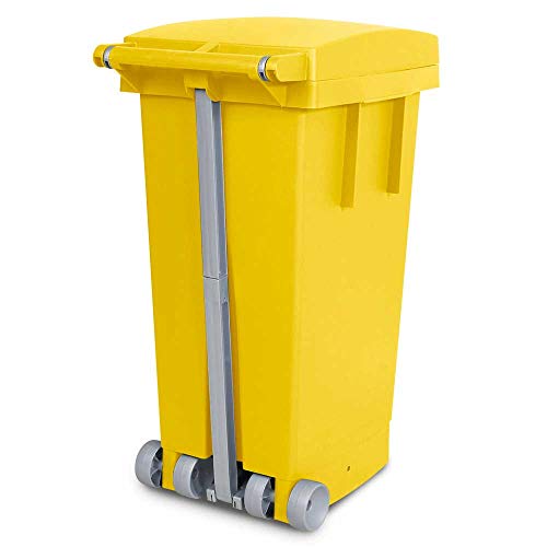 Cubo basura 'Big Tata' con tapa, ruedas y pedal. Dimensiones cm 38 x 50 x H80.