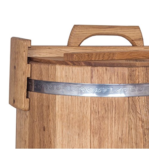 Cubo con tapa para el hogar, 30L (roble)