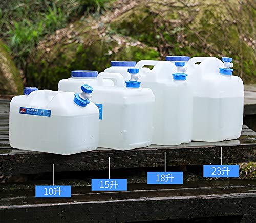 Cubo de agua de pesca portátil Al aire libre grande PE cubos limpios tanque de agua de plástico de calidad alimentaria con el hogar del grifo con un coche cubierta que conduce cubo de agua mineral lle