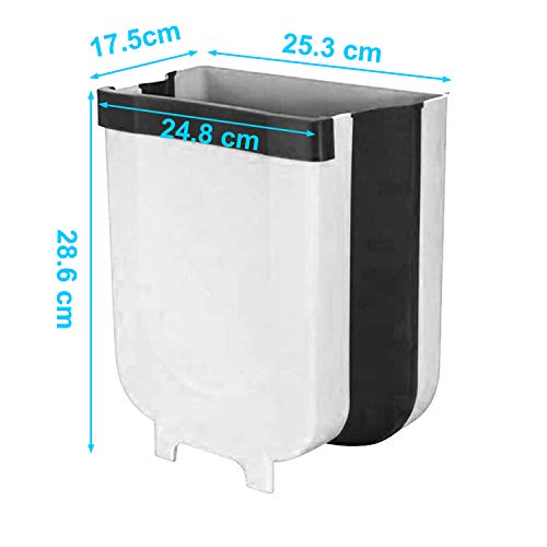 Cubos de Basura Plegable Contenedor de Basura Colgante de Pared Basurero Extraible para Dormitorio Cocina Coche Baño Oficina