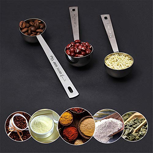Cuchara de acero inoxidable DIYARTS para medir leche en polvo, cuchara medidora de mango largo de metal, cuchara medidora para café, té, herramientas, accesorios de cuchara, 15 ml/30 ml opcional 15 ml