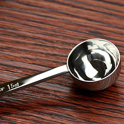 Cuchara de acero inoxidable DIYARTS para medir leche en polvo, cuchara medidora de mango largo de metal, cuchara medidora para café, té, herramientas, accesorios de cuchara, 15 ml/30 ml opcional 15 ml
