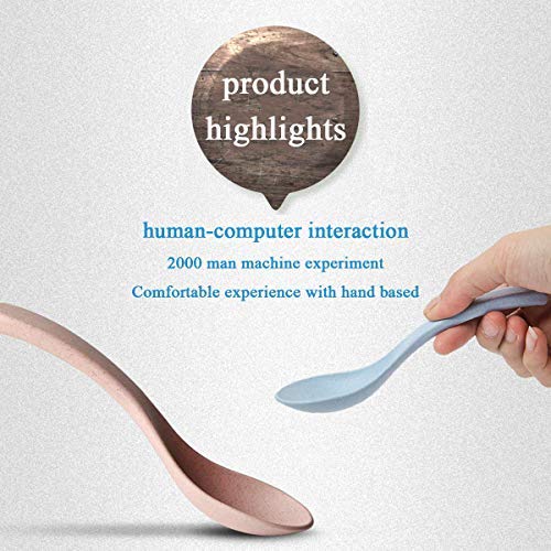 Cucharas de mesa irrompibles biodegradables con paja de trigo natural para té o café, para 4 piezas