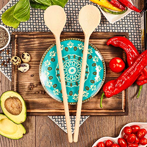 Cucharas largas de madera – utensilios de madera – 15.7 pulgadas para mezclar utensilios de cocina, utensilios de cocina, cuchara de madera mango largo para hornear o manualidades – precio muy bajo