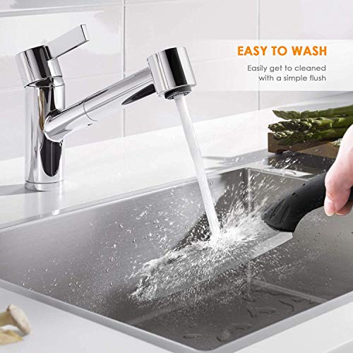 Cuchillo de Cerámica Set, Juego de Cuchillos, Set Cuchillos de Cerámica, 4 x Cuchillos, 1 x Pelador Estuche Protector de Goma, Mango ergonómico, Resistente a la Corrosión