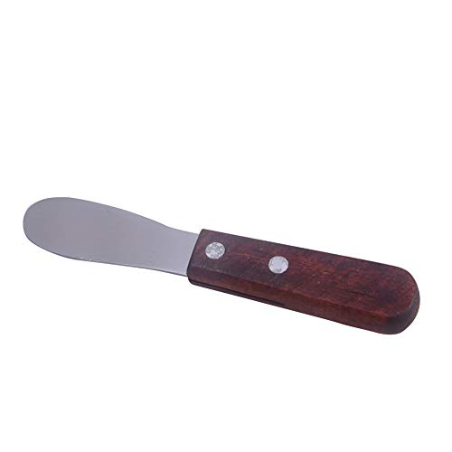 Cuchillo de mantequilla Acero inoxidable Mango de madera Esparcidor Herramienta de desayuno Espátula Cubiertos Raspador