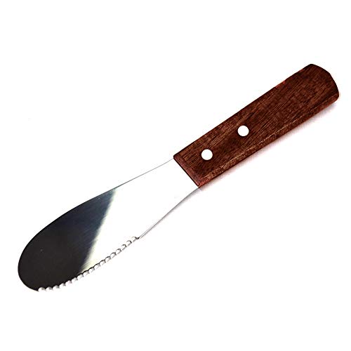 Cuchillo de mantequilla Acero inoxidable Mango de madera Esparcidor Herramienta de desayuno Espátula Cubiertos Raspador