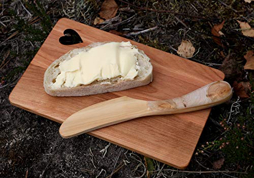 Cuchillo de mantequilla de madera con mango con mosaico enebro