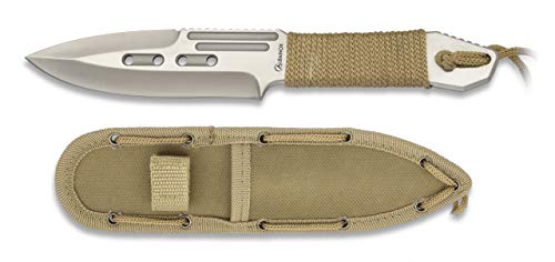 Cuchillo Hoja 12 cm para Caza, Pesca, Camping, Outdoor, Supervivencia y Bushcraft Albainox 32026 + Portabotellas de regalo