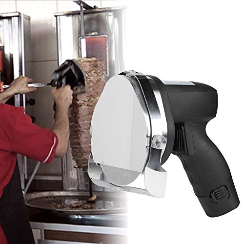 Cuchillo Kebab eléctrico, Espesor Ajustable Cuchillo Kebab eléctrico portátil Cortador de Carne Herramienta de Corte para el hogar Comerciales Carnes asadas Restaurantes UE 110V-240V