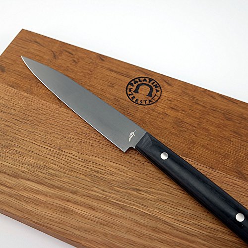 Cuchillo multiusos Kai Michel Bras, Quotidien BK-0027, hoja de 15 cm y tabla grande de madera de roble (30 x 18 cm)