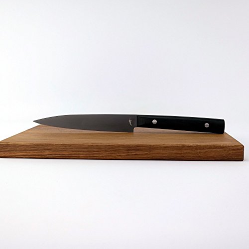 Cuchillo multiusos Kai Michel Bras, Quotidien BK-0027, hoja de 15 cm y tabla grande de madera de roble (30 x 18 cm)