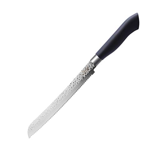 Cuchillo para Pan, Cuchillo de Chef Cuchillo Profesional para Rebanar Pasteles, Adecuado para Pan Dentado y Mango Negro, para Cortar Pan de Carbón con Mango Ergonómico
