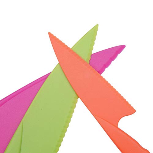 Cuchillos de Cocina de Plástico,3 Pack Cuchillos de Cocina de Nailon Juego Cuchillos de Seguridad para Niños Cuchillo en 3 Tamaños para Pan Ensalada de Lechuga Fruta Sin BPA