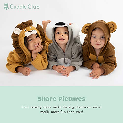 Cuddle Club Mono Polar Bebé para Recién Nacidos a Niños 4 Años - Pijamas Infantiles Chaqueta de Invierno Abrigo Polar Niño Mono de Niños - AstronautWhite0-3m