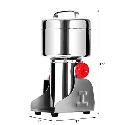 Cueffer Molino de Grano Máquina Eléctrica de Molino Molino de Grano Acero Inoxidable Máquina Oscilante de Moler para Pulverizar Hierba de Grado Alimenticio Maquina de Molino (750g)