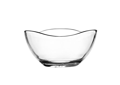  – Cuenco de postre, pequeños Cuenco de cristal, juego con 6 cuencos, cuenco de cristal, helado con borde curvado, para servir o como decoración con té luz