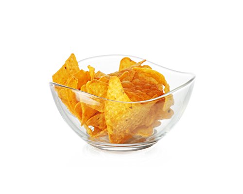  – Cuenco de postre, pequeños Cuenco de cristal, juego con 6 cuencos, cuenco de cristal, helado con borde curvado, para servir o como decoración con té luz